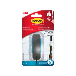 Gancio per appenderla 3M 1,3 kg 25 X 35 X 95 MM Nero Vinile (1 Unità)