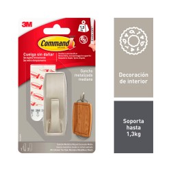 Gancio per appenderla 3M 1,3 kg 29 X 79 X 29 MM Argentato Metallo (1 Unità)
