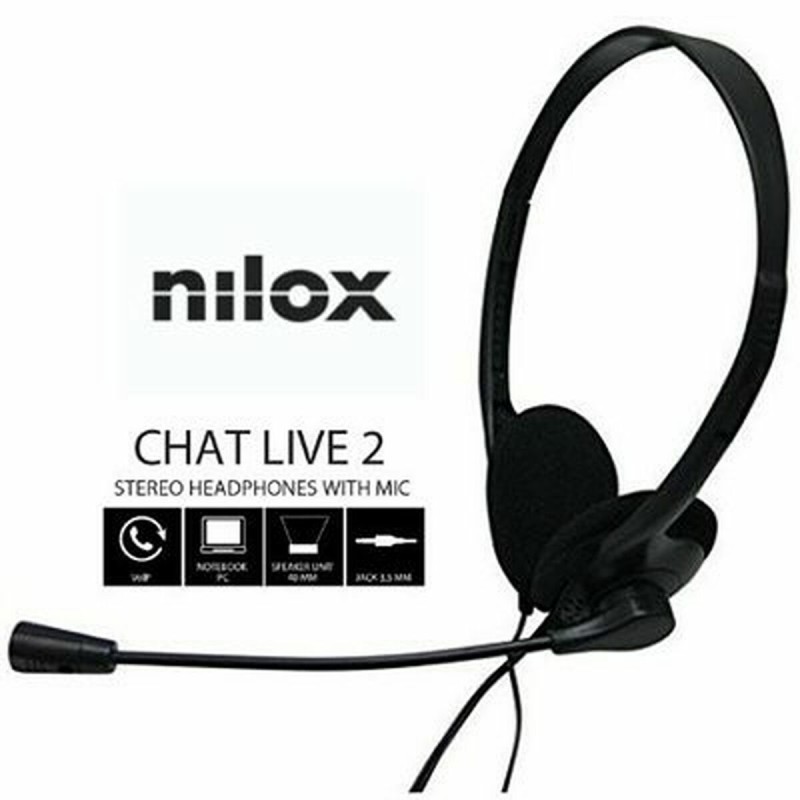 Auricolari con Microfono Nilox NXCM0000004 Nero Auricolari con Microfono Nilox NXCM0000004 Nero