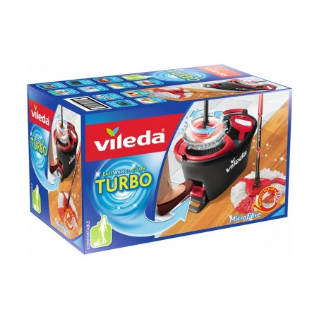 Mop with Bucket Vileda mop en steel Supermocio 3Action Bianco Rosso Microfibre