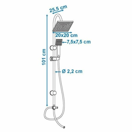 Colonna doccia Rousseau Soto Acciaio inossidabile ABS 150 cm 70 cm