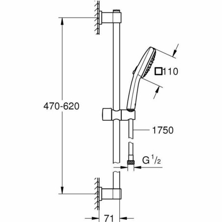 Colonna doccia Grohe Vitalio Comfort 110 ABS Plastica