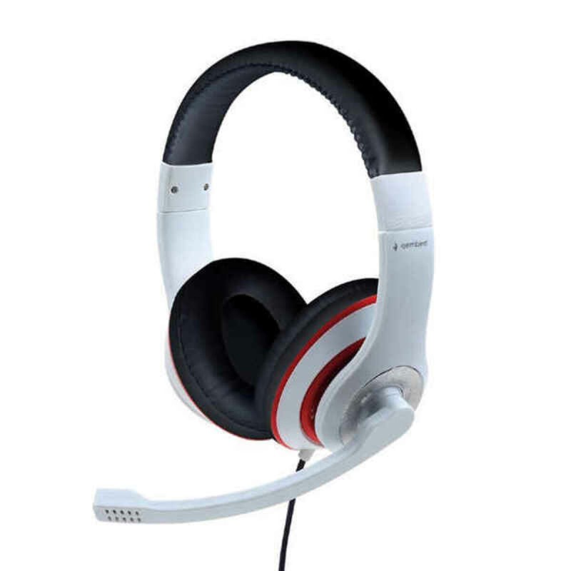 Auricolari con Microfono GEMBIRD MHS-03-WTRDBK Bianco Auricolari con Microfono GEMBIRD MHS-03-WTRDBK Bianco