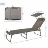 Lettino Aktive Grigio 193 x 53 x 30 cm Pieghevole Ombrellone