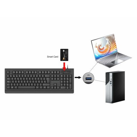 Tastiera Conceptronic 120850307101 Nero Qwerty in Spagnolo
