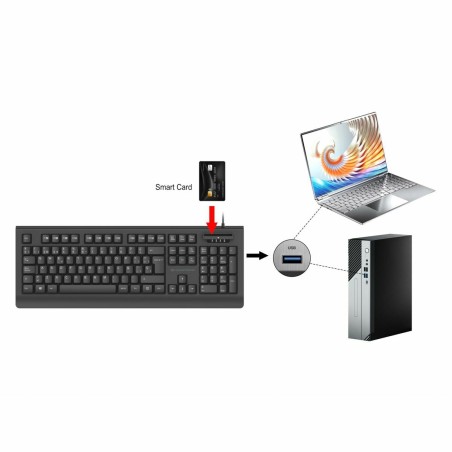 Tastiera Conceptronic 120850307101 Nero Qwerty in Spagnolo