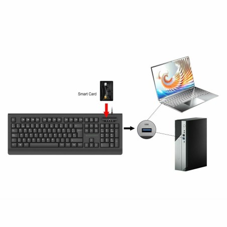 Tastiera Conceptronic 120850307101 Nero Qwerty in Spagnolo