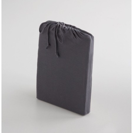 Lenzuolo con angoli aderenti Naturals ELBA Grigio scuro 135 x 200 (Ala francese)