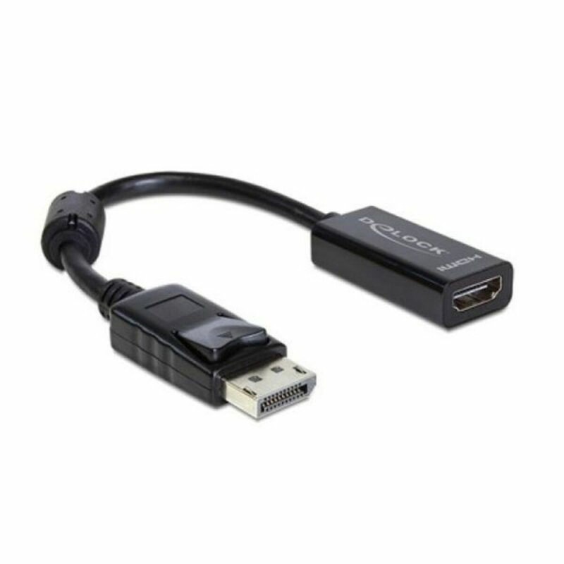 Adattatore DisplayPort con HDMI DELOCK Adaptador DisplayPort HDMI 13 cm Nero Adattatore DisplayPort con HDMI DELOCK Adaptador DisplayPort HDMI 13 cm Nero