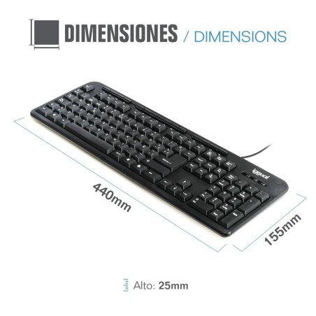 Tastiera iggual CK-BASIC-120T QWERTY USB Nero Spagnolo Scimmia (1 Pezzi)