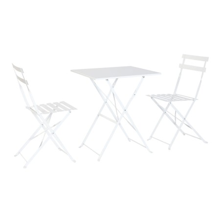 Tavolo con 2 sedie Home ESPRIT Bianco 60 x 60 x 71 cm