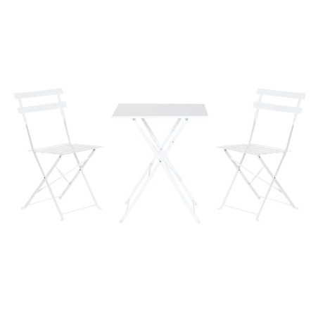 Tavolo con 2 sedie Home ESPRIT Bianco 60 x 60 x 71 cm