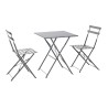Tavolo con 2 sedie Home ESPRIT Grigio 60 x 60 x 71 cm
