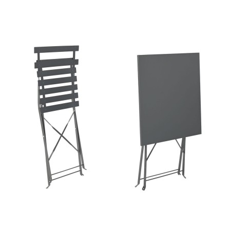 Tavolo con 2 sedie Home ESPRIT Grigio 60 x 60 x 71 cm
