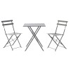 Tavolo con 2 sedie Home ESPRIT Grigio 60 x 60 x 71 cm