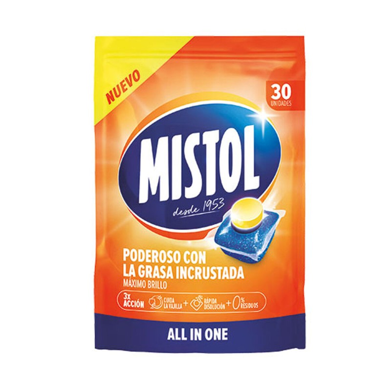 Pastiglie per lavastoviglie Mistol (30 Unità) Pastiglie per lavastoviglie Mistol (30 Unità)