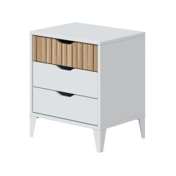 Comodino Forés Bianco Naturale 40 X 33 X 50 cm
