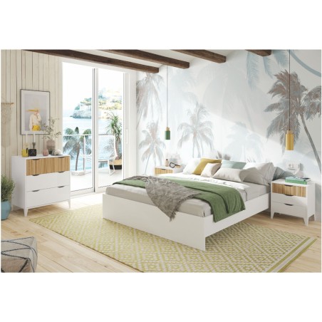 Comodino Forés Bianco Naturale 40 X 33 X 50 cm
