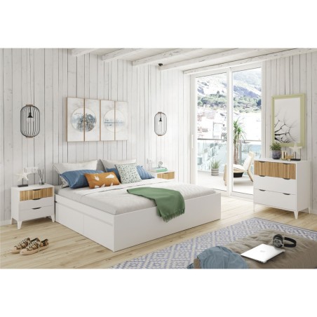 Comodino Forés Bianco Naturale 40 X 33 X 50 cm