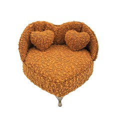 Scatola-Portagioie Versa Senape Poliestere Metallo Specchio Legno MDF 16 X 13,5 X 16 CM Divano