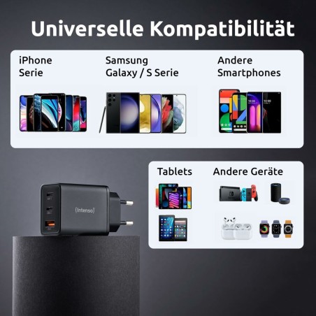 Caricabatterie da Parete INTENSO W65ACC Nero 65 W