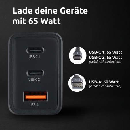 Caricabatterie da Parete INTENSO W65ACC Nero 65 W