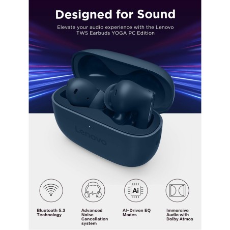 Auricolari Wireless con Custodia di Ricarica Lenovo TWS YOGA PC Edition