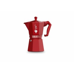 Caffettiera Italiana Bialetti MOKA EXCLUSIVE Rosso Alluminio 6 Tazze