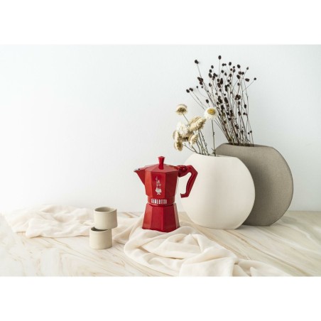 Caffettiera Italiana Bialetti MOKA EXCLUSIVE Rosso Alluminio 6 Tazze