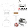 Caffettiera Italiana Monix INOX RED 6T Rosso Acciaio inossidabile 6 Tazze