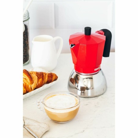 Caffettiera Italiana Monix INOX RED 6T Rosso Acciaio inossidabile 6 Tazze