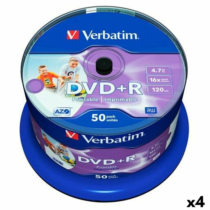 DVD+R Verbatim   4,7 GB 16x 50 Pezzi (4 Unità)