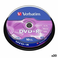 DVD+R Verbatim 4,7 GB 16x 10 Pezzi (20 Unità)