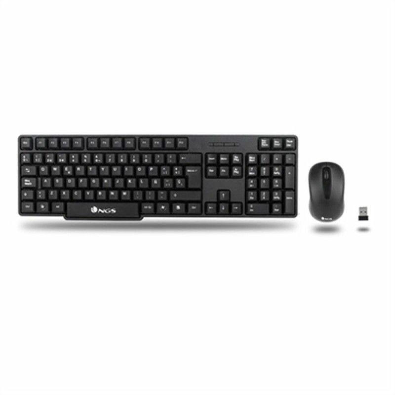 Tastiera e Mouse NGS NGS-KEYBOARD-0358 Nero QWERTY Qwerty US Senza Fili Tastiera e Mouse NGS NGS-KEYBOARD-0358 Nero QWERTY Qwerty US Senza Fili
