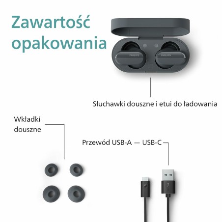 Auricolari Philips TAT3508BK/00 Nero (1 Unità)