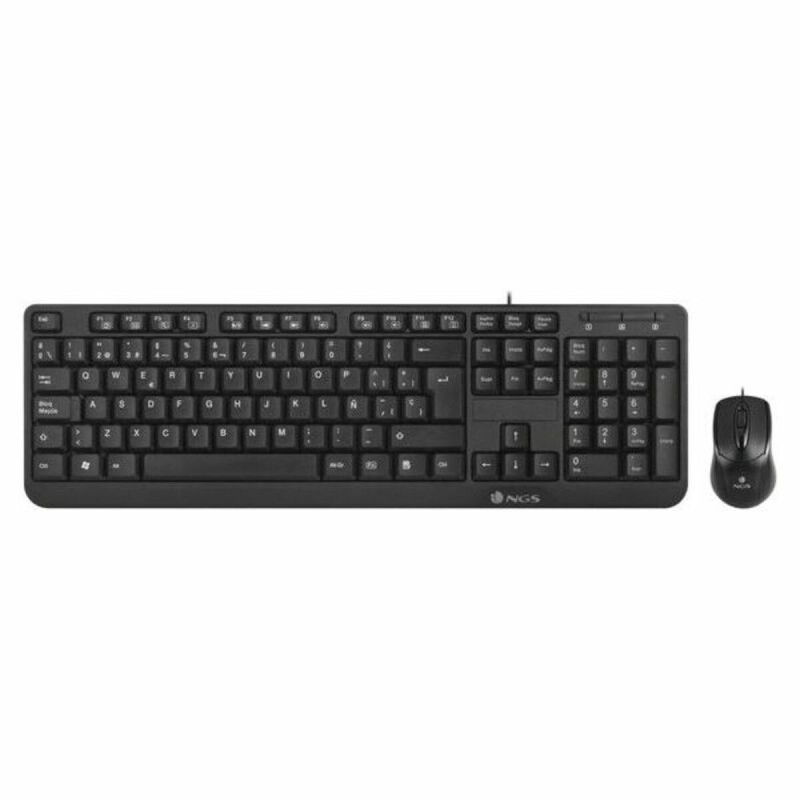 Tastiera e Mouse NGS Cocoa Kit Nero Qwerty in Spagnolo Tastiera e Mouse NGS Cocoa Kit Nero Qwerty in Spagnolo