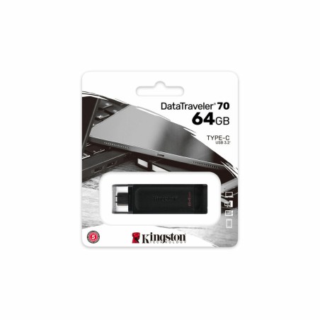 Memoria USB Kingston DT70/64GB usb c Nero 64 GB