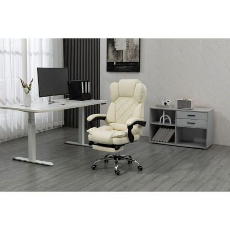Sedia da Ufficio Activejet YK7416 BE Nero Beige Argentato