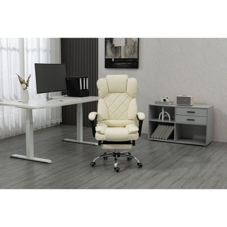 Sedia da Ufficio Activejet YK7416 BE Nero Beige Argentato