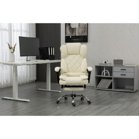 Sedia da Ufficio Activejet YK7416 BE Nero Beige Argentato