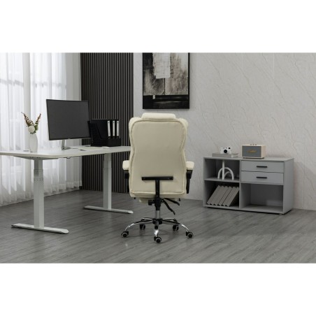 Sedia da Ufficio Activejet YK7416 BE Nero Beige Argentato