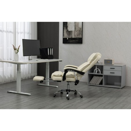 Sedia da Ufficio Activejet YK7416 BE Nero Beige Argentato