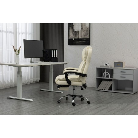 Sedia da Ufficio Activejet YK7416 BE Nero Beige Argentato