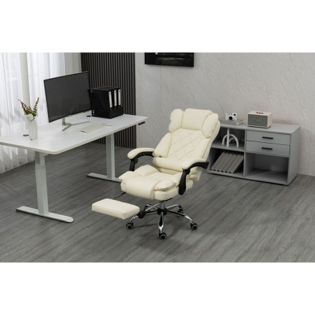 Sedia da Ufficio Activejet YK7416 BE Nero Beige Argentato