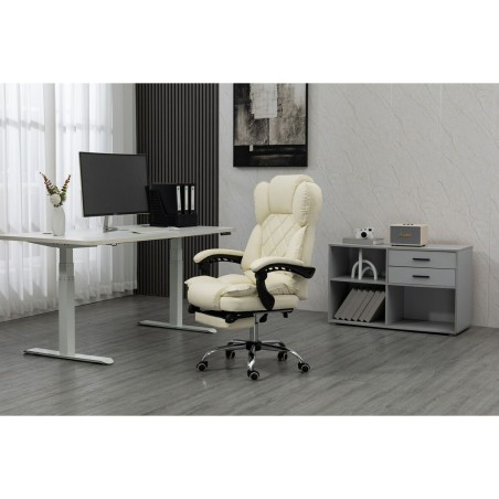 Sedia da Ufficio Activejet YK7416 BE Nero Beige Argentato