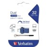 Memoria USB Verbatim GO SPEED DUAL Azzurro 32 GB (10 Unità)