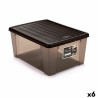 Scatola portaoggetti con coperchio Stefanplast 30850 Elegance Marrone Plastica 15 L (6 Unità)
