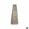 Set di Scatole per Sistemare Impilabili Pincello 128 128 Antracite Cartone Righe (2 Unità)