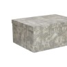Set di Scatole per Sistemare Impilabili Pincello 128 128 Antracite Cartone Righe (2 Unità)