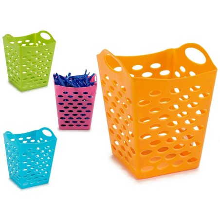 Cestino per Mollette CH40018 CH40018 Giallo Azzurro Arancio Rosa Polietilene Plastica 13 x 17 x 13 cm (12 Unità)